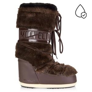NWT Moon Boot Women's Dark Brown Fur Winter Boots US 7-8.5 / EU 39-41
